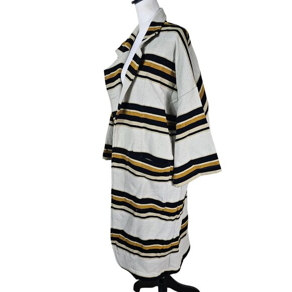 The Odells Striped Open-Front Cardigan Duster Coat Sz L Southwestern Boho Scandi - Picture 2 of 10
